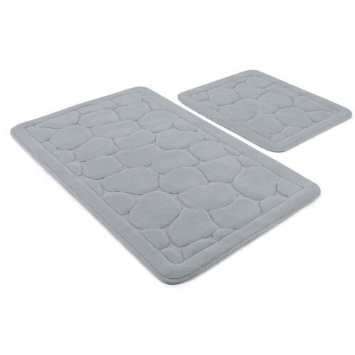 Lino - blue multicolor bathmat set (2 pieces) Slike
