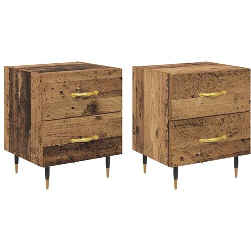  Noćni ormar s ladicama 2 pcs Staro drvo 40 x 35 x 47,5 cm Slike