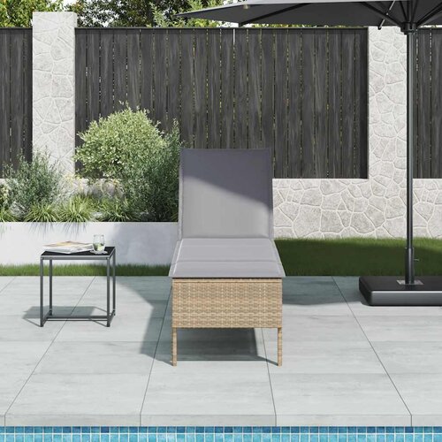  Ležaljka s jastukom bež 55x200x44 cm poli ratan Cijene
