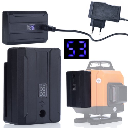 Rosfix SET AKUMULATOR IN POLNILEC ZA LASERSKO LIBELO &ndash; 3500 MAH, ZASLON, 5V, 3.7V | 7&times;5&times;2,8 CM, LED INDIKATOR, (5000075873) Cene