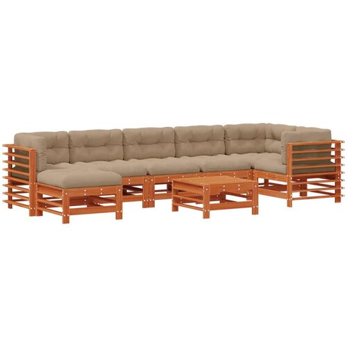  Set lounge namje&amp;scaron;taja za vrt 8 pcs Vosak Smeđa Masivna borovina Slike
