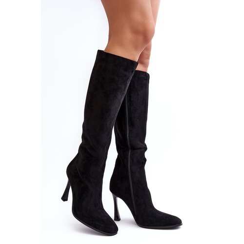 Boto Women&amp;#039;s Heeled Fur-Lined Boots Black Isot Slike