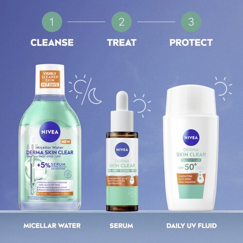Nivea Derma Skin Clear blagi hranjivi fluid SPF 50+ 40 ml Slike