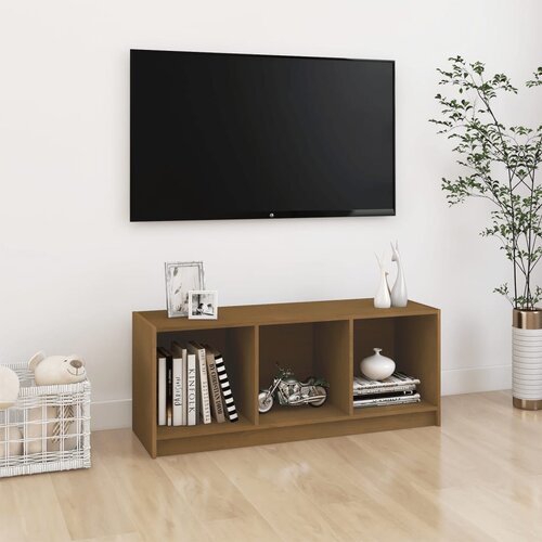 VidaXL TV ormarić smeđa boja meda 104 x 33 x 41 cm od masivne borovine Slike