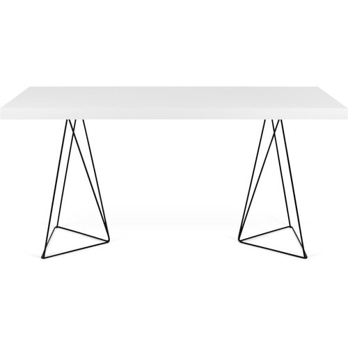 TemaHome Bijeli blagovaonski stol s metalnim nogama Trestle, 90 x 160 cm Slike