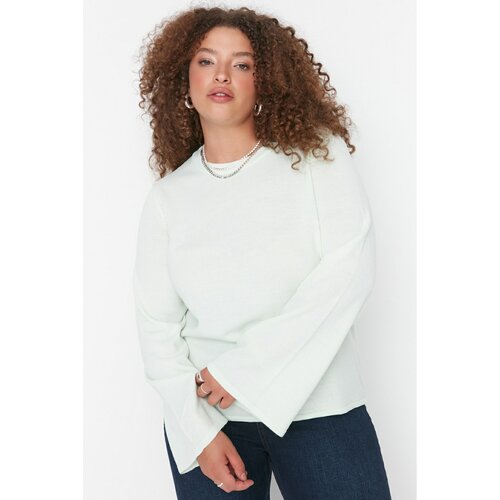 Trendyol Curve Open Mint Spanish Sleeve Knitwear Sweater Slike