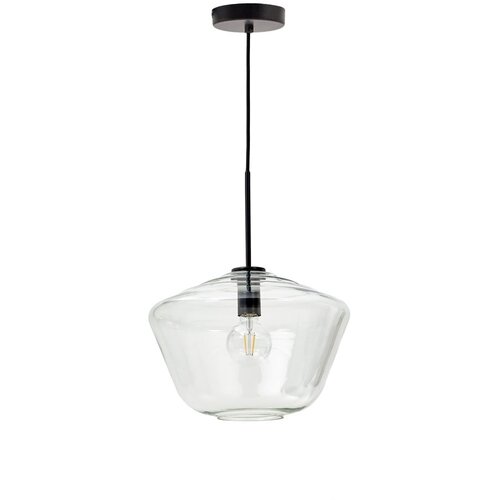 Kave Home Črna viseča svetilka s steklenim senčilom &amp;oslash; 34 cm Mao &amp;ndash; Slike