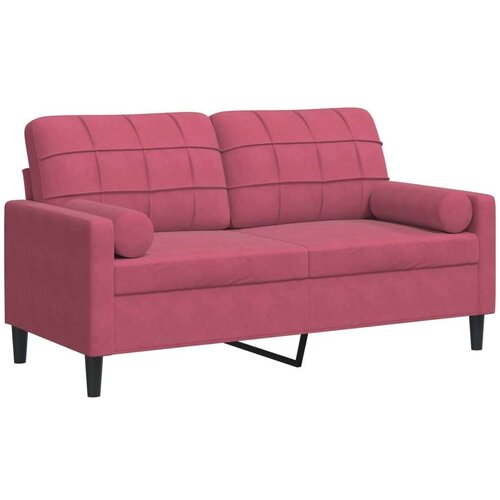 VidaXL Dvosjed s ukrasnim jastucima boja vina 140 cm bar&amp;scaron;unasti Slike