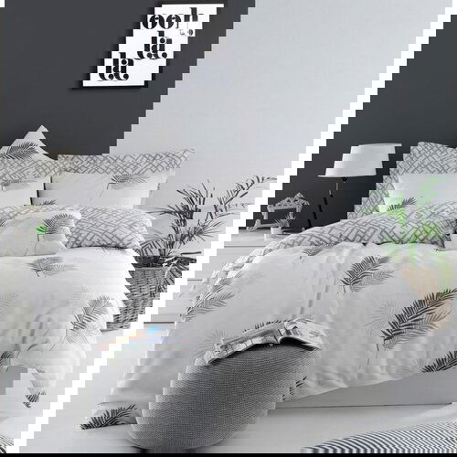 PALMA GreyWhite Double Quilt Cover Set (DE) Cene