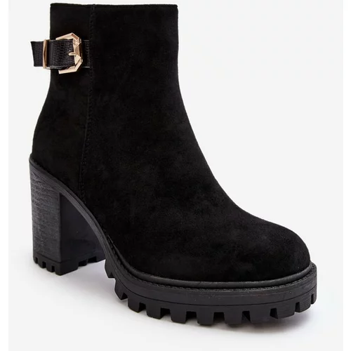 Kesi Suede women's ankle boots with black Menorium décor