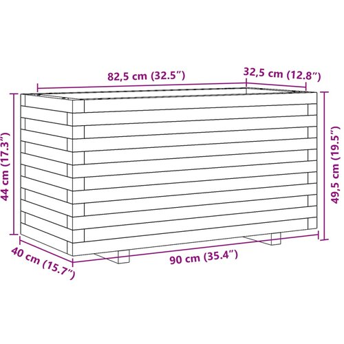  Vrtna sadilica vo&amp;scaron;tano smeđe boje 90x40x49,5 cm od borovine Slike