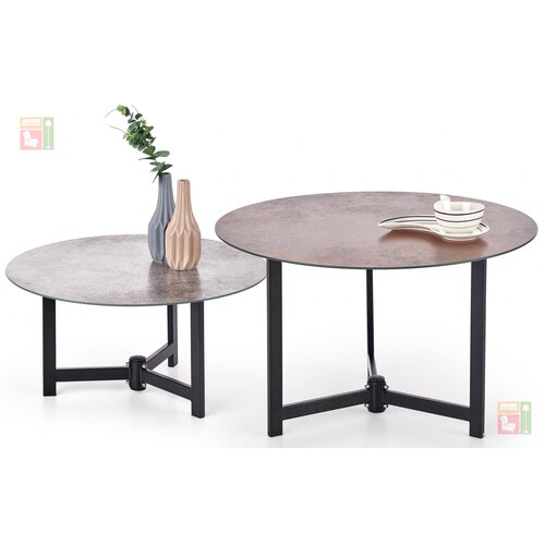 Halmar Set sa dva stolića Twins - graphite Slike
