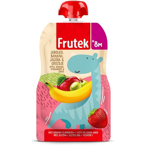 Frutek kaša jabuka jagoda banana grožđe 100g Cene