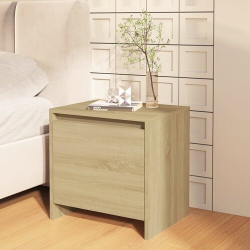 VidaXL Nočna omarica sonoma hrast 45x34x44,5 cm iverna plo&amp;scaron;ča Slike