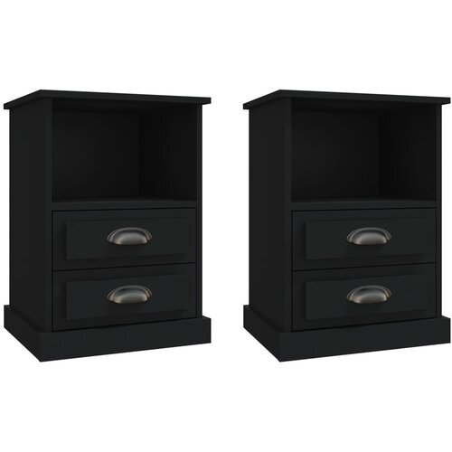 Maison Chic Dvo delni komplet Nočne omarice - Nočne mize črna 43x36x60 cm, (21687474) Slike