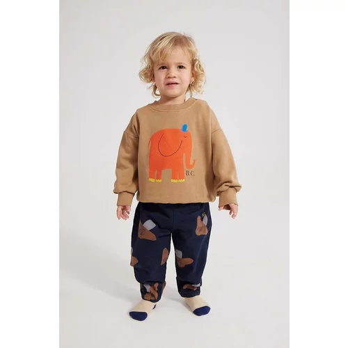 Bobo Choses Bombažen pulover za dojenčka rjava barva