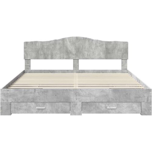  Okvir za krevet s uzglavljem Betonski sivi 200 x 200 cm Slike