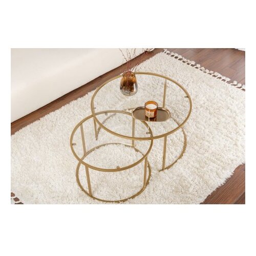 Hanah home Klub sto-set Aurum, 80x80x43cm, 2 komada, Zlatne boje Slike