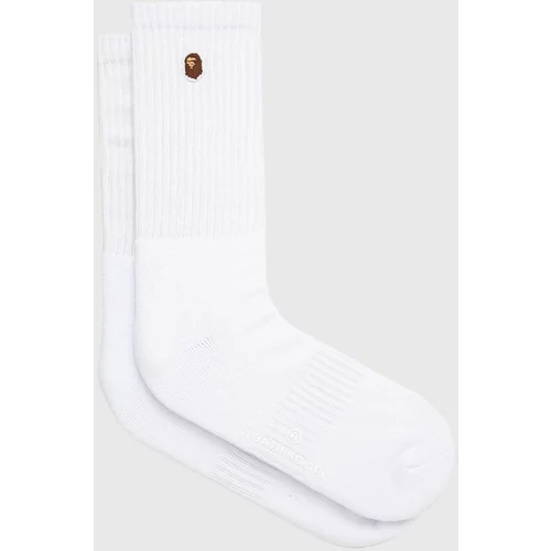 A BATHING APE Čarape za muškarce, boja: bijela