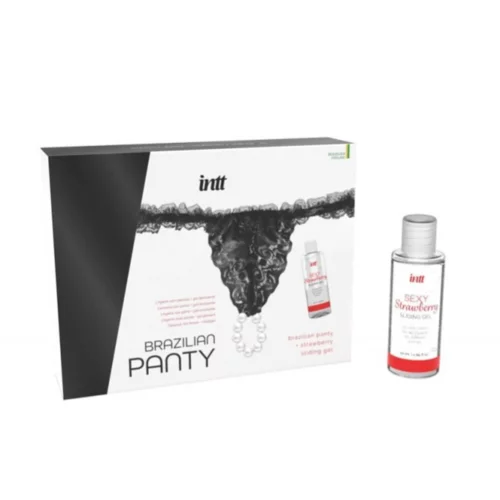 Intt Cosmetics - BRAZILIAN BLACK PANTY WITH PEARLS AND LUBRICANT GEL 50ML