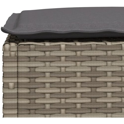  Vrtni tabure s jastukom sivi 63,5x56x32 cm od poliratana Slike