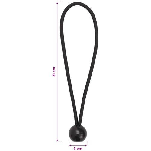  Bungee uže s lopticama 24 kom. Crna 4 mm x 22 cm Polipropilen - 24 Cene