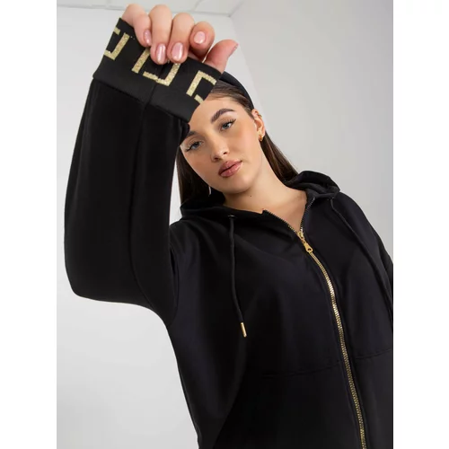 Fashion Hunters Black Plus Size Zipper Sweatshirt