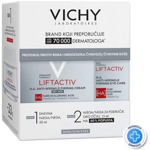 Vichy LiftActiv Supreme Krema za suvu kožu, 50 ml + Nega za područje oko očiju, 15 ml PROMO Cene