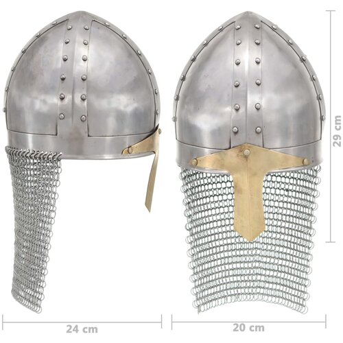  Replika križarske vite&amp;scaron;ke kacige za LARP srebrna čelična Slike