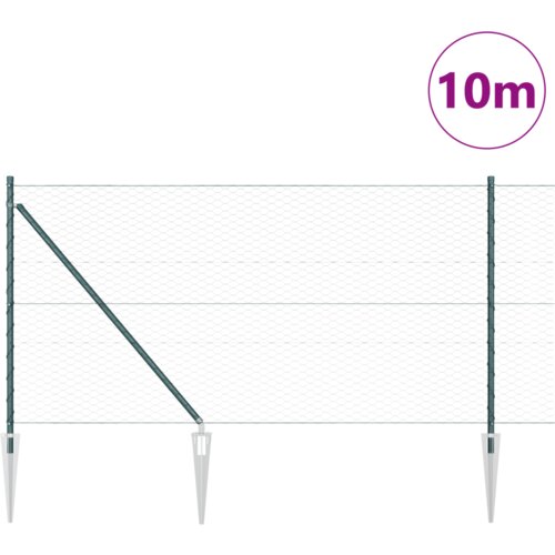 VidaXL heksagonalna ograda zelena 1x10 m čelik Slike