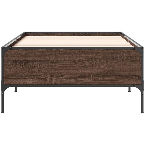  Okvir za krevet smeđi hrast 100x200cm konstruirano drvo i metal Slike