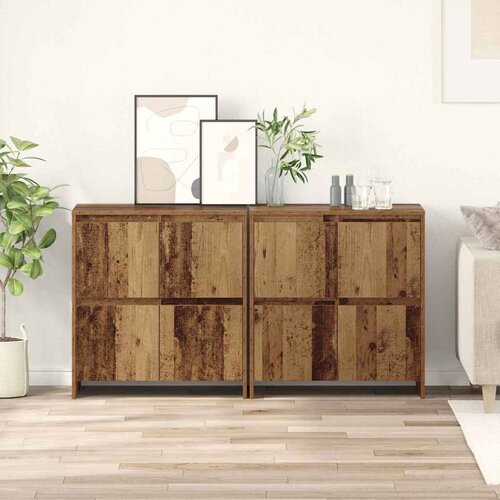 VidaXL Komode 2 pcs Staro drvo 70 x 41 x 75 cm Konstruirano drvo Slike