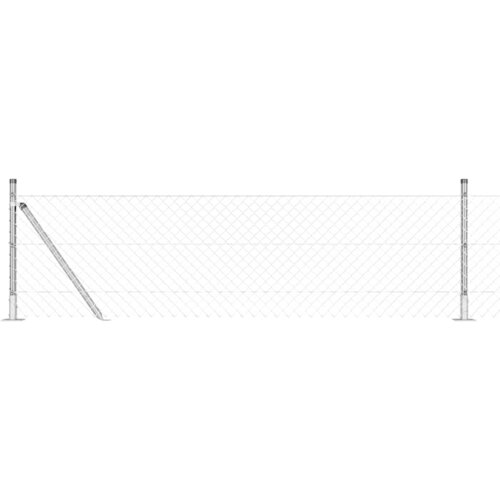 vidaXL Verižna ograja s stebri srebrna 0.6 x 25 m Jeklo, (5000096542) Cene