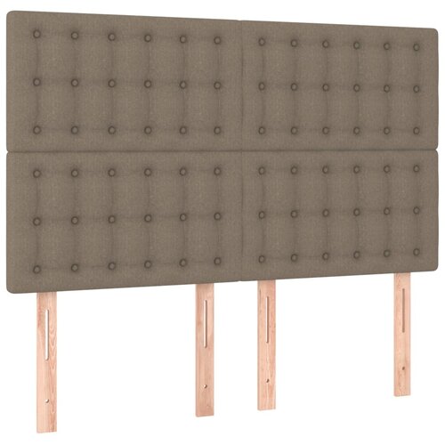  LED uzglavlje smeđesivo 144x5x118/128 cm od tkanine Slike