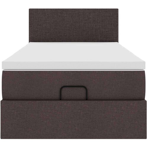VidaXL Otomanski krevet s madracem tamnosmeđi 100x200 cm tkanine Slike