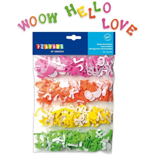 Playbox Samoljepljive spužvaste slova u različitim bojama, 2,5 cm, pakiranje od 400 komada. Cene