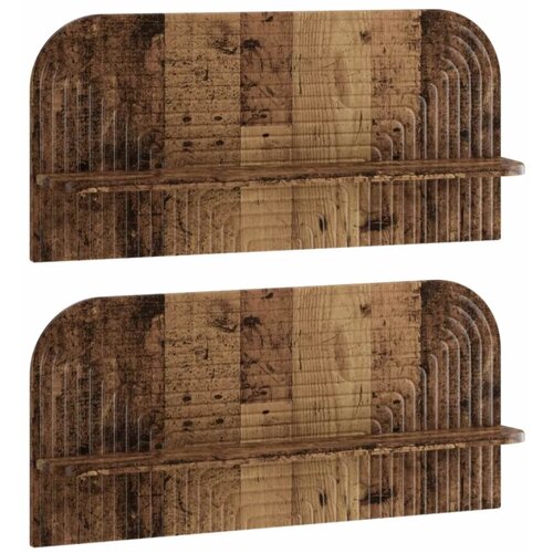  Zidna polica 2 kom. Staro drvo 80 5 x 13 5 x 37 5 cm - Staro drvo 80 5 cm Slike