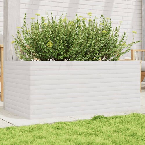  Vrtna sadilica bijela 110x60x45,5 cm od masivne borovine Slike