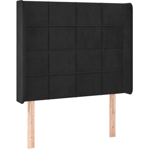  Uzglavlje s u&amp;scaron;ima crno 83x16x118/128 cm bar&amp;scaron;unasto Slike