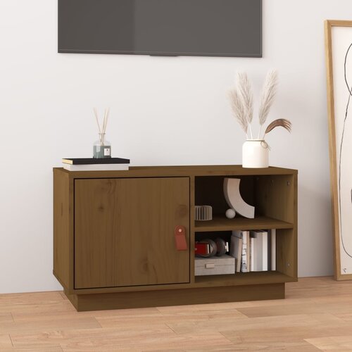 The Living Store TV omarica medeno rjava 70x34x40 cm trdna borovina - TV Omarica, (21376170) Slike