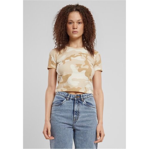 Urban Classics Women's short T-shirt Cropped Camo light/camouflage Cene