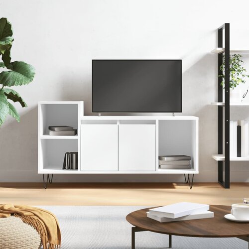 TV ormarić bijeli 100 x 35 x 55 cm od konstruiranog drva Slike