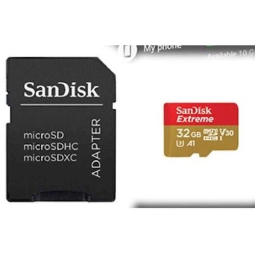 San Disk SDHC MICRO 32GB EXTREME, 100/60MB/s, UHS-I Speed Class 3, V30, adapter Cene