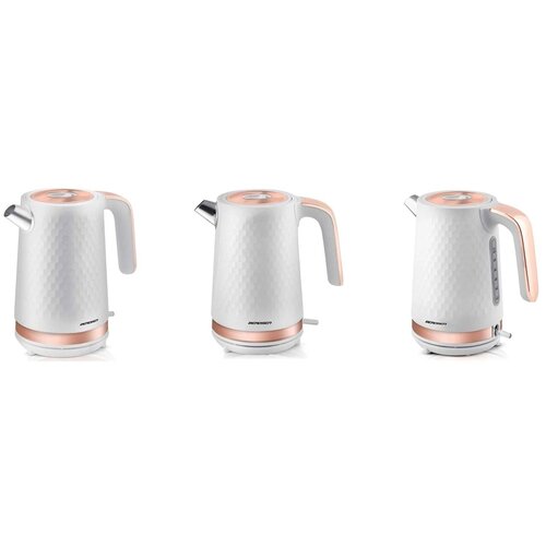 Berdsen BD-705 električno kuhalo za vodu 1,7 L 2200 W &amp;ndash; metalno, 360&amp;deg; baza, bijelo-bakreno Slike