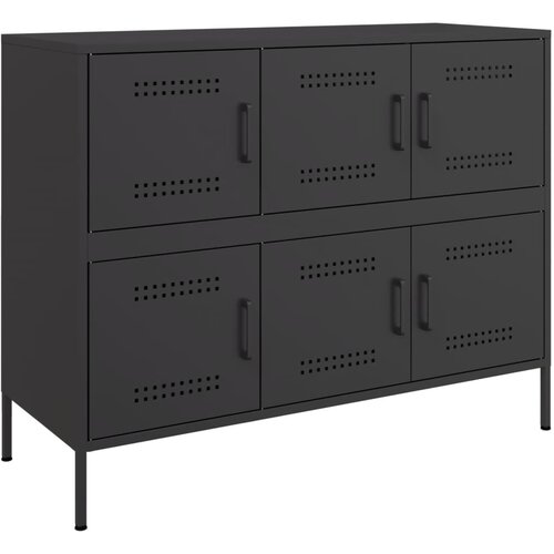  Komoda crna 100,5 x 39 x 79 cm čelik Slike