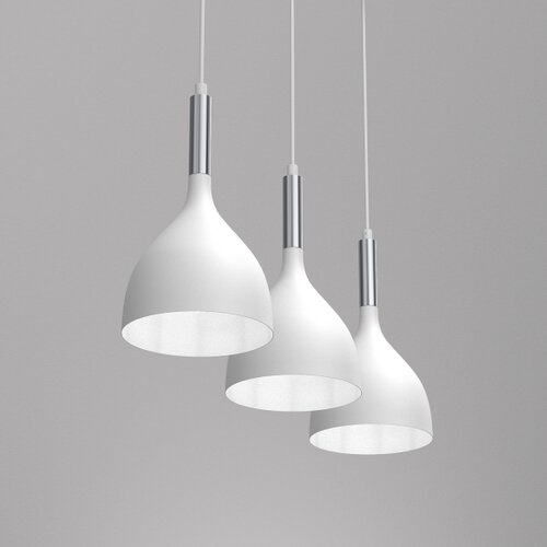  Luster na sajli NOAK 3xE27/15W/230V bela/hrom Slike