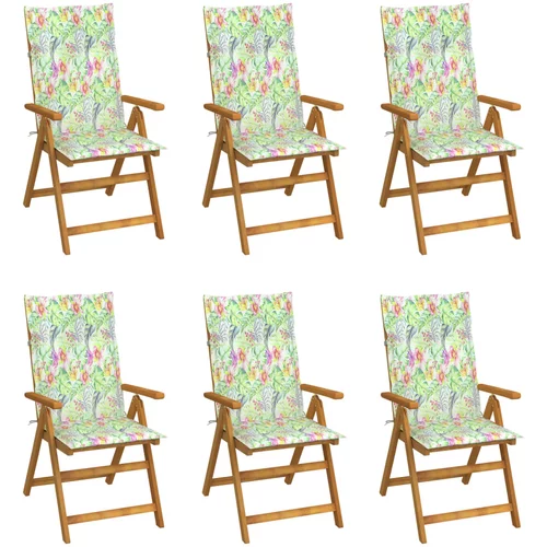  Sklopive vrtne stolice s jastucima 6 kom masivno bagremovo drvo