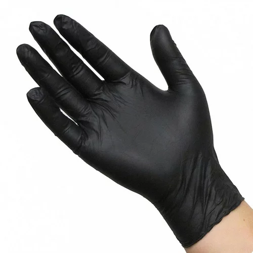 Rimba Black Ninja Latex Disposable Gloves S