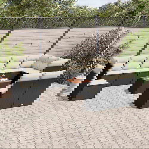 vidaXL 11-dijelni set vrtnih sofa od poliratana s jastucima crni Cijene