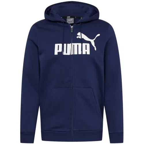 Puma Športna jopa na zadrgo marine / bela